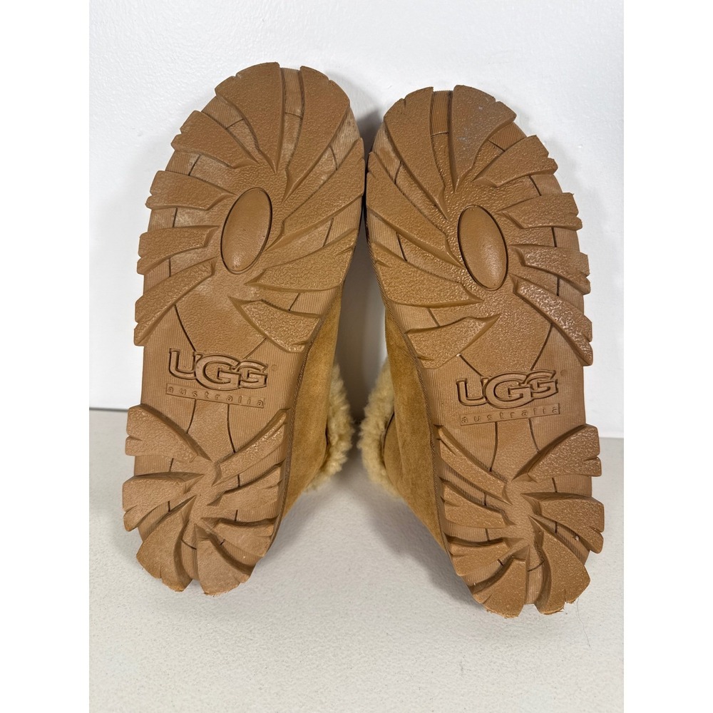 UGG Australia Tasman Suede Sheepskin Slippers Chestnut Brown Lug Sole Mens 9 - Picture 5 of 11